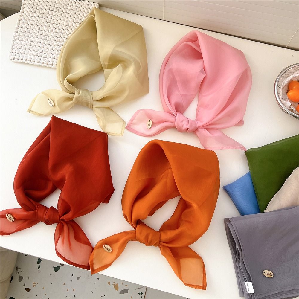 Retro Solid Color Small Square - огляд і ціна Scarf Silk Square